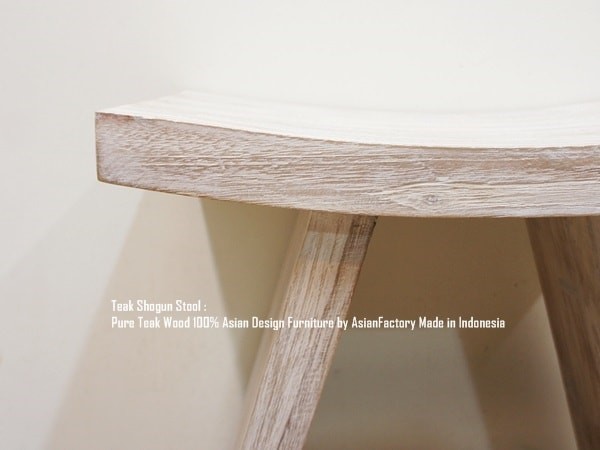 チーク無垢材 ショーグンスツール4 WW ホワイトウォッシュ 白色 木製 椅子 いす イス 踏み台 花台 ウッドスツール チェア レトロ_画像7