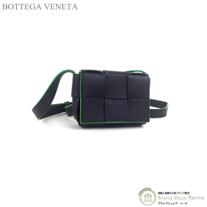 ボッテガ ヴェネタ （BOTTEGA VENETA） キャンディー カセット ミニ ショルダー バッグ 710139 ブラック/パラキート（新品）_画像1