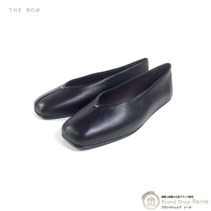  The * low (The Row) Eva Slipperi-ruba Rely na ballet flat shoes low heel shoes #38 F1281N60 black ( new goods )