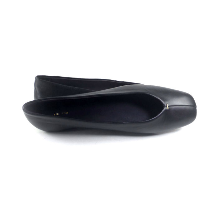  The * low (The Row) Eva Slipperi-ruba Rely na ballet flat shoes low heel shoes #38 F1281N60 black ( new goods )