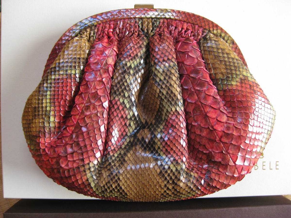  python bag clutch bag red party Italy made 