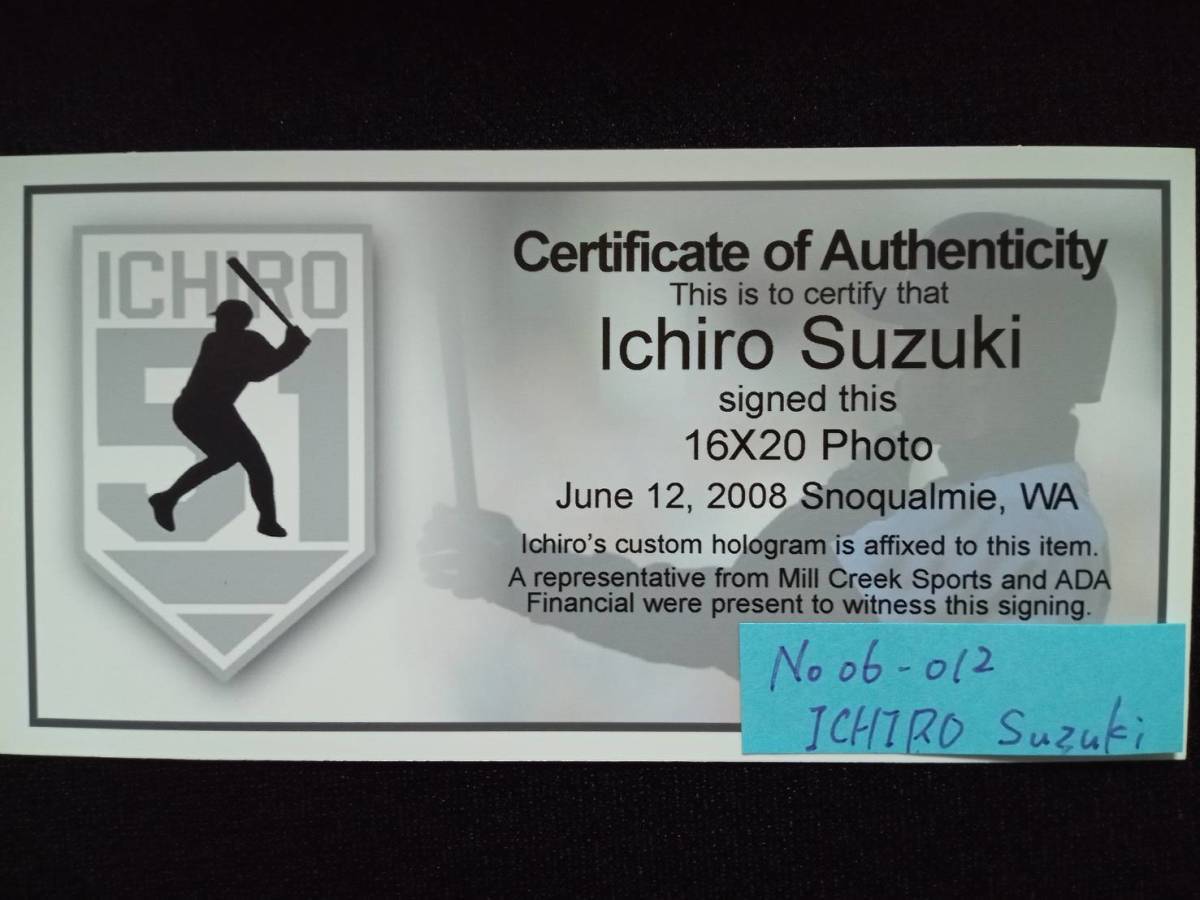 06 ICHIRO Suzuki イチロー 直筆サイン入り特大写真 額装済 直筆サイン MLB マリナーズ 【送料無料】の画像9