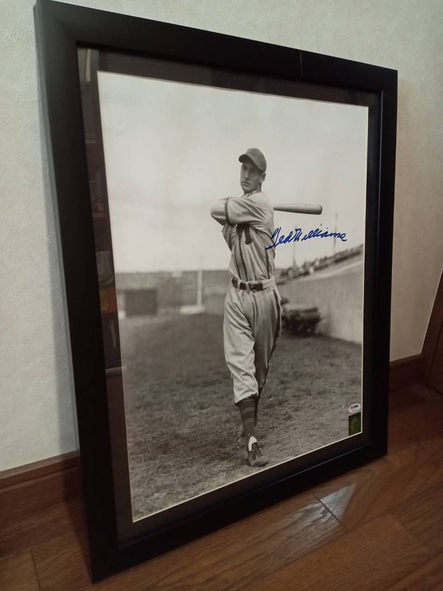 14 Ted WILLIAMStedo* Williams with autograph extra-large photograph frame settled autograph autograph MLB [ free shipping ]