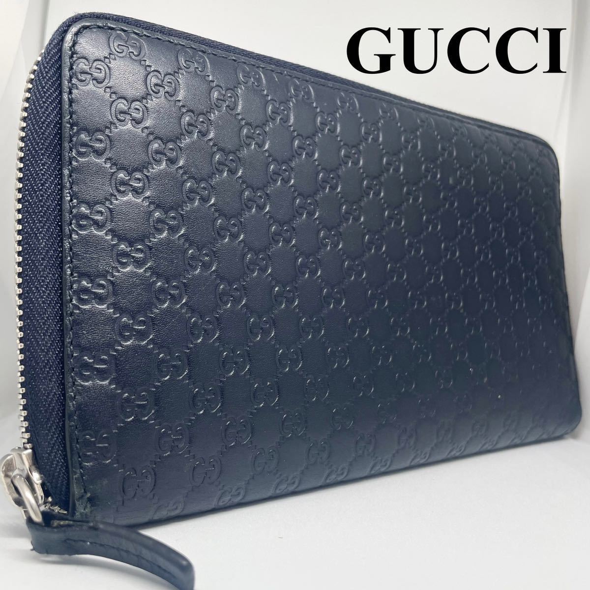 格安SALEスタート】 極美✨GUCCI グッチ マイクロシマ ネイビー