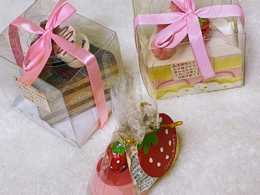 ■送料無料■マザーガーデン いちごケーキ チョコケーキ　プリン2種　木製 木のおもちゃ　ままごと　未使用品中古　女の子　クリスマスにも_画像4