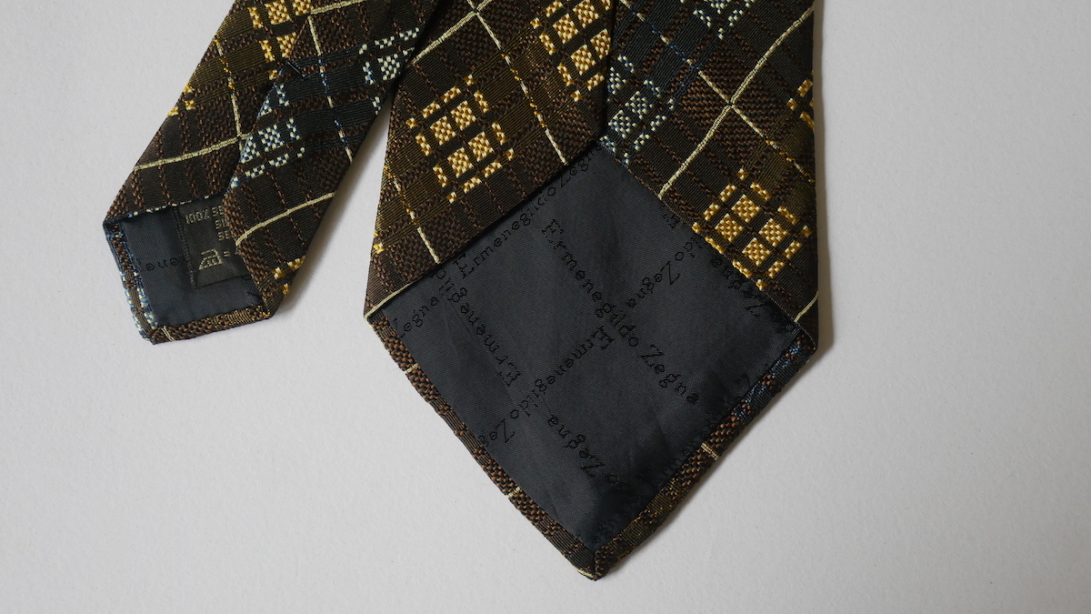 美品【ERMENEGILDO ZEGNA エルメネジルドゼニア(ワイドタイ)】USED ブランドネクタイ/m12-G41-45_画像5