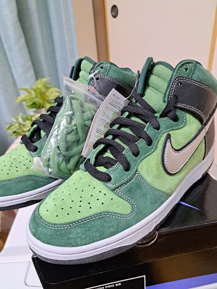 新品 タグ付き Nike Dunk High Green/White ダンク-