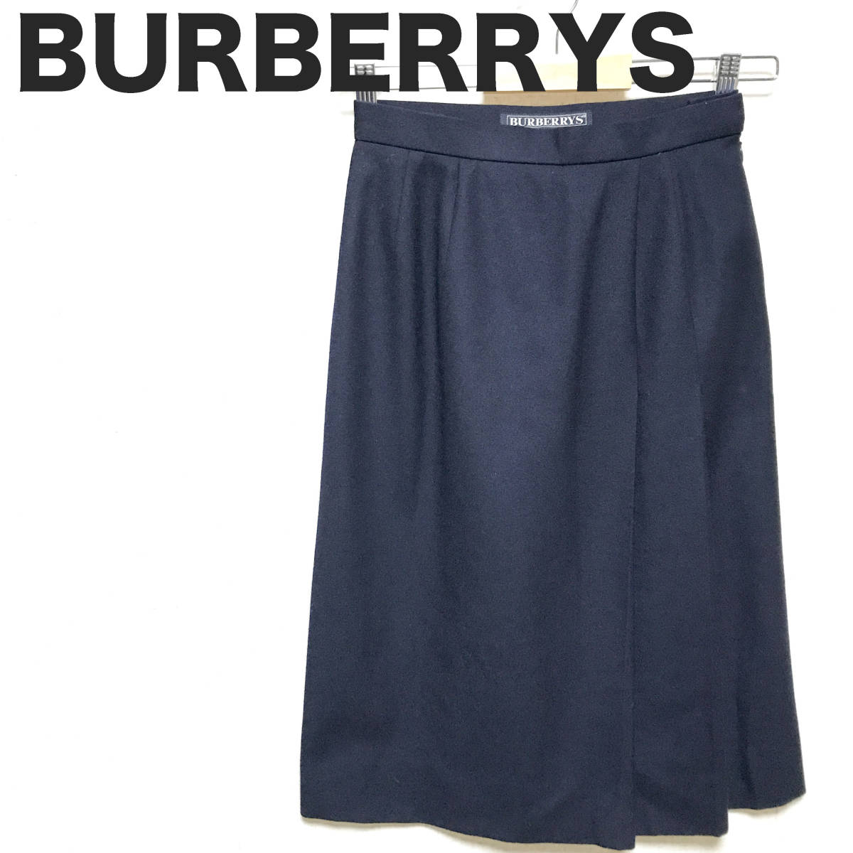 バーバリー 紺スカート 7AR ネイビー BURBERRYS ヴィンテージ オールド　AF2212-37-S3-M12_画像1