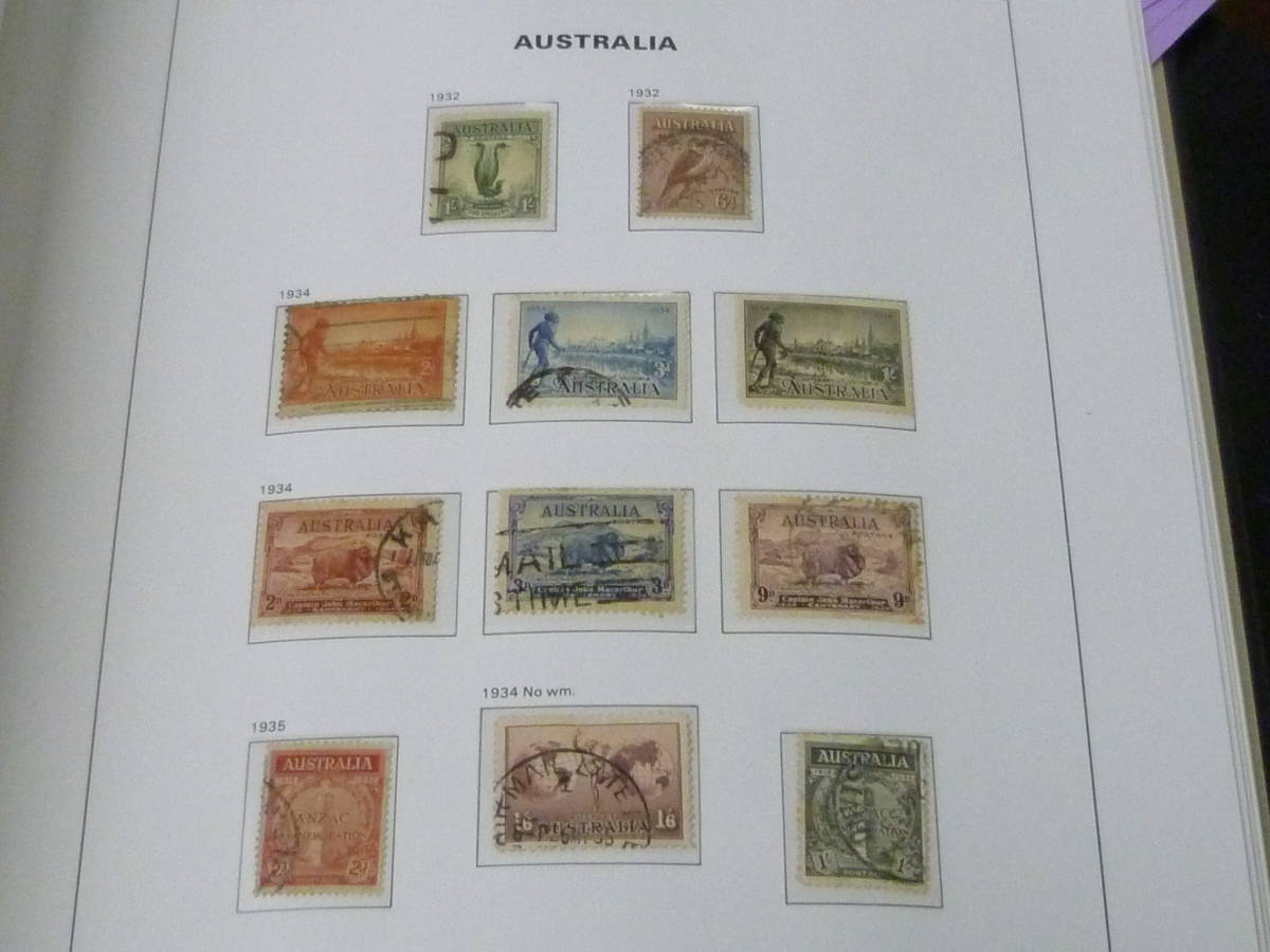 23　A　リーフ№4-6　オーストラリア切手　1932-42年　SC#139-187の内　計47種　3リーフ 未使用OH・使用済　【SC評価 $414】　※説明欄必読