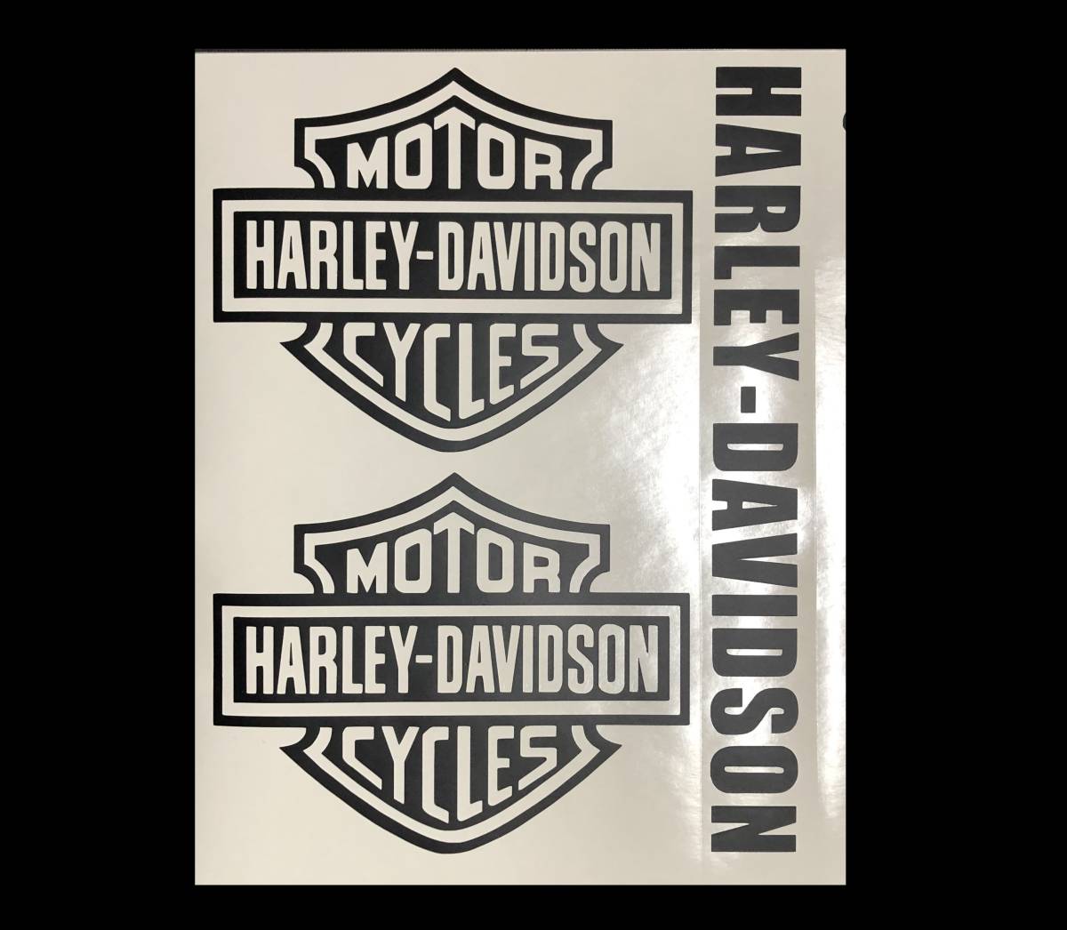 ハーレーダビットソン カッティングシール白2枚セット HARLEY-DAVIDSON アメリカン バイク ガレージ雑貨 _画像4