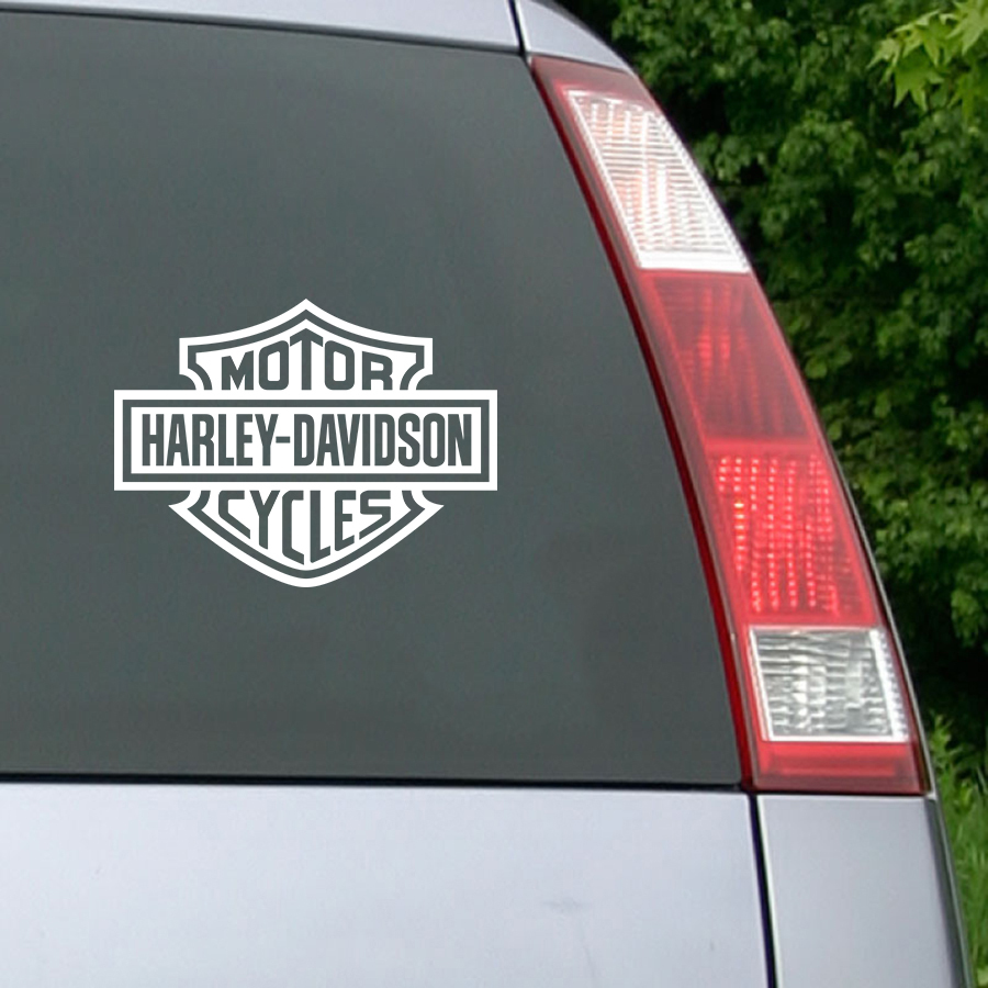 ハーレーダビットソン カッティングシール白2枚セット HARLEY-DAVIDSON アメリカン バイク ガレージ雑貨 _画像1