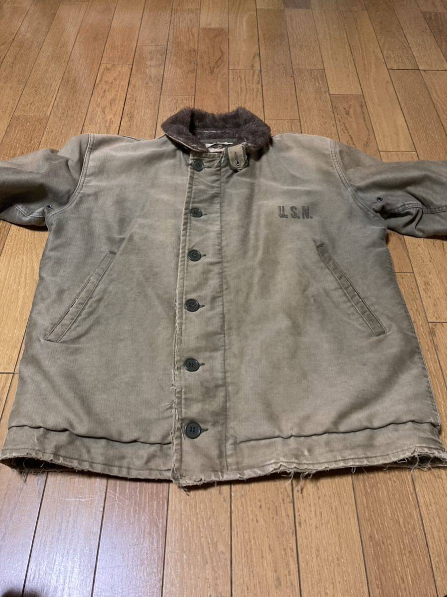 40s N-1 デッキジャケット 40 バックペイント 実物 オリジナル