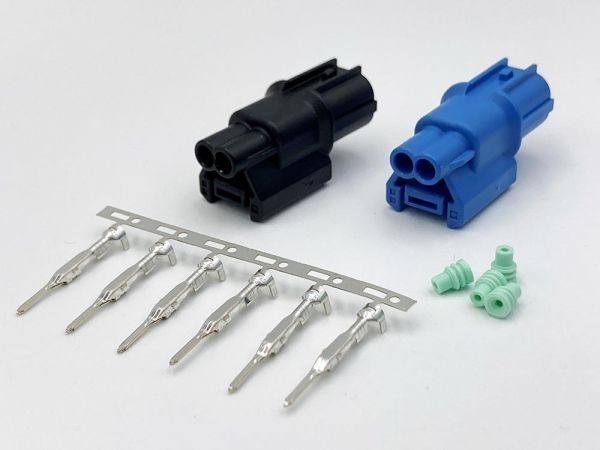 【純正 カワサキ ウインカー オス カプラー 040 HX 2PMS 青・黒 各1セット 端子*2】 送料無料 2ピン 2P検索用) 304-6765 091080 15414_画像3