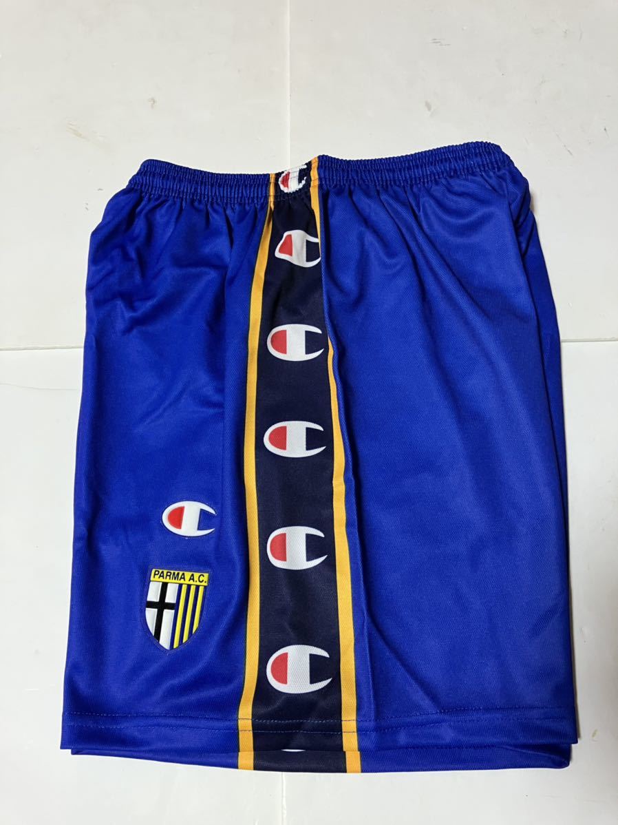 新品 デッドストック★パルマ PARMA ハーフパンツ ショートパンツ ユニフォーム 中田英寿 champion チャンピオン イタリア製 ジャージ_画像2