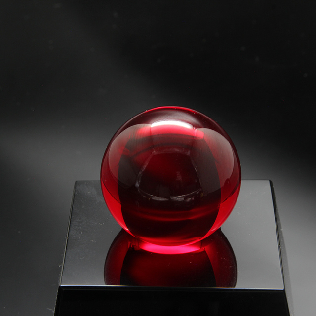 赤 レッド 5cm クリスタルボール クリスタル 水晶 玉 水晶玉 カメラの画像1