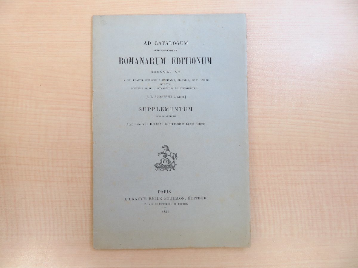 Giovanni Battista Audiffredi『Specimen historico-criticum Giovanni Battista Audiffredi『Specimen historico-criticum