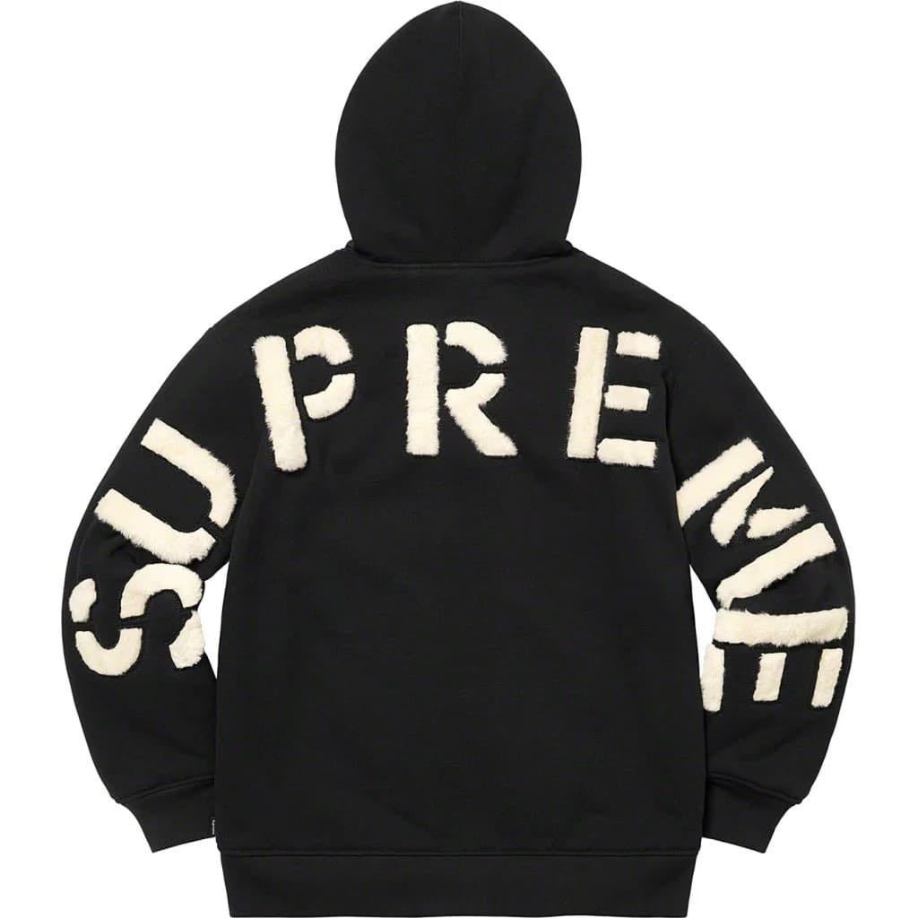 送料無料 M 黒 Supreme Faux Fur Lined Zip Up Hooded Sweatshirt Black シュプリーム フェイクファー ジップアップ パーカー ブラック_画像1