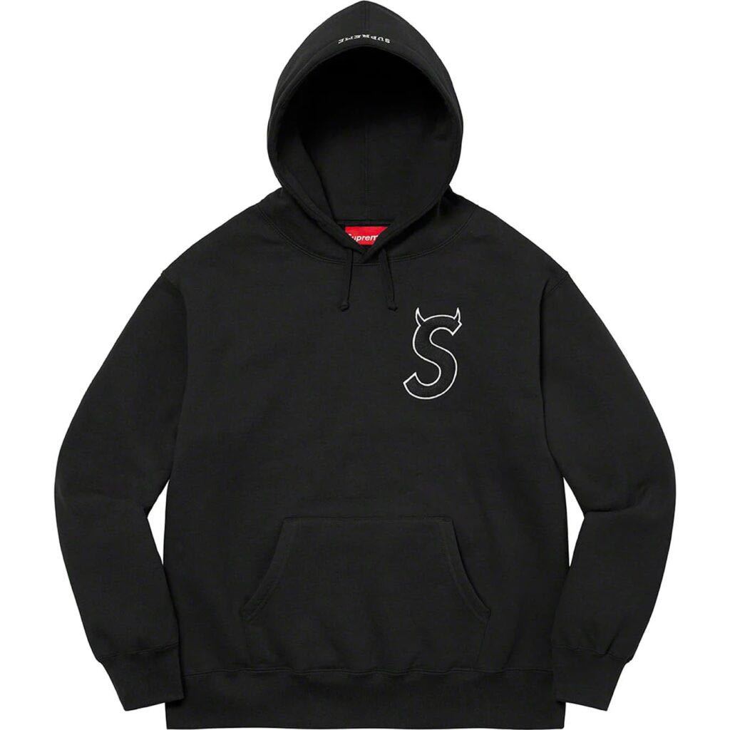 送料無料 M 黒 Supreme S Logo Hooded Sweatshirt Black シュプリーム ツノ Sロゴ パーカー フーディー  ブラック 22fw 22aw 新品未使用