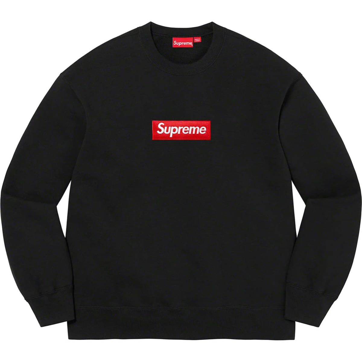 送料無料 M 黒 Supreme Box logo Crewneck Black シュプリーム ボックスロゴ クルーネック スウェット ブラック 22fw 22aw 新品未使用