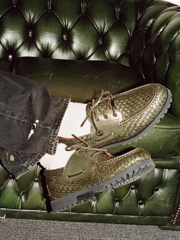 送料無料 US9 Supreme Timberland Woven 3-Eye Lug Shoe Olive