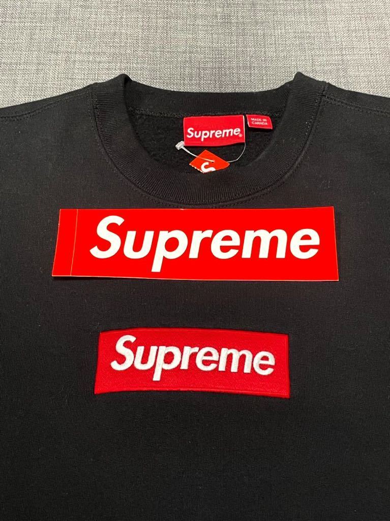 送料無料 M 黒 Supreme Box logo Crewneck Black シュプリーム