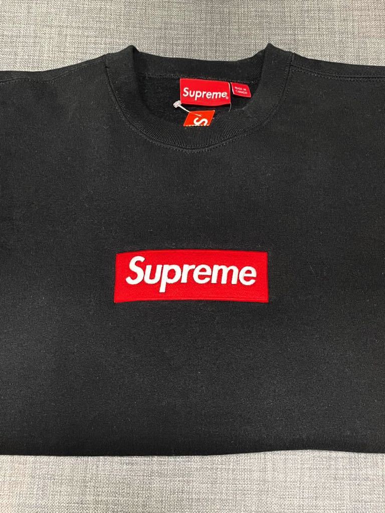 送料無料 M 黒 Supreme Box logo Crewneck Black シュプリーム 