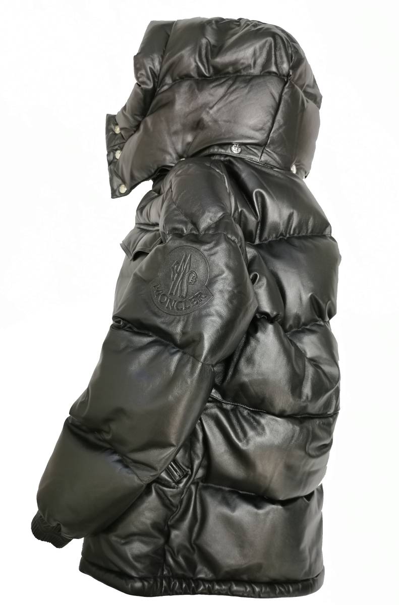 定価66万 新品 MONCLER モンクレール PROMIO ダウンジャケット オールレザー シープスキン サイズ2 メンズ 黒 最高峰 ダウン_画像3