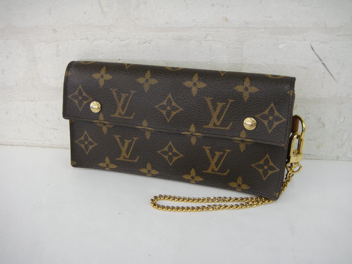 C416T【本物保証】 LOUIS VUITTON ルイヴィトン ポルトフォイユアコルデオン M58008 チェーン付き長財布_画像1