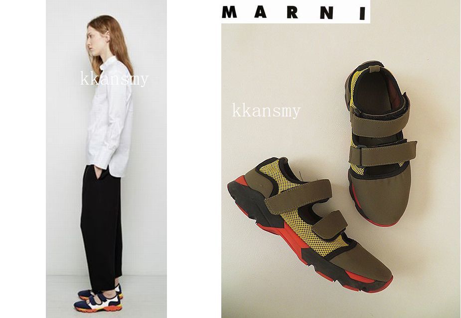 Yahoo!オークション - MARNIマルニ* ベルクロスニーカー37