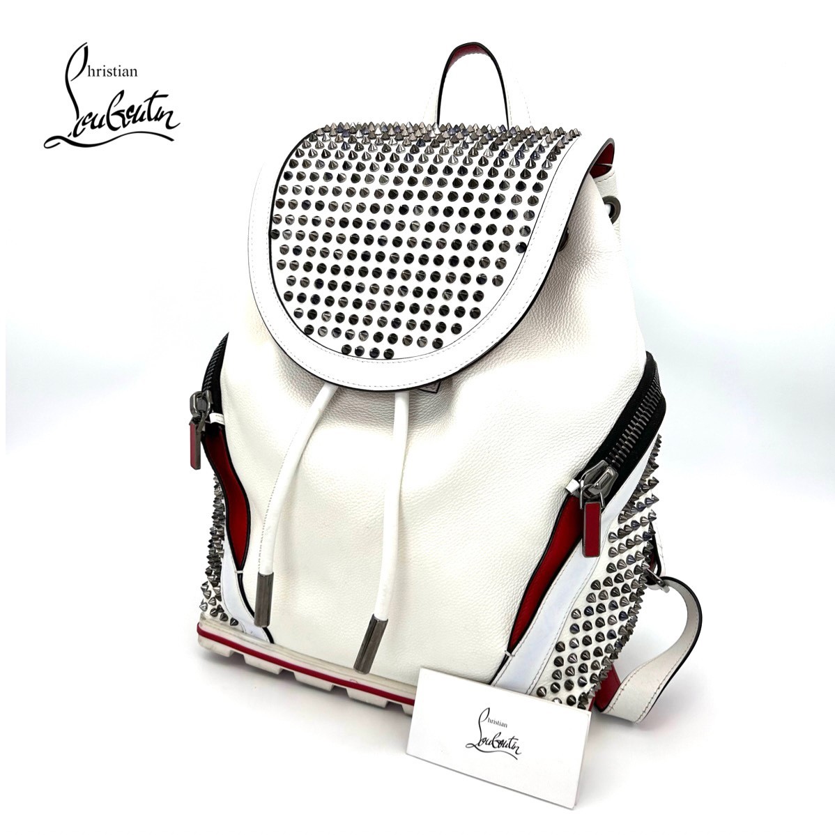 もらって嬉しい出産祝い Christian Louboutin 白 ホワイト スタッズ