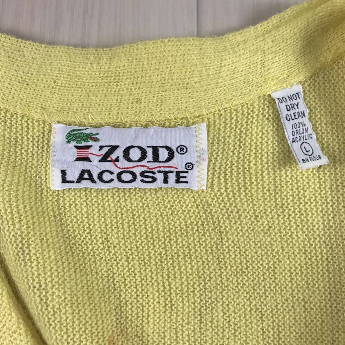 IZOD LACOSTE アイゾッドラコステ アクリル L イエロー ビッグサイズ ワニ あいみょん_画像10