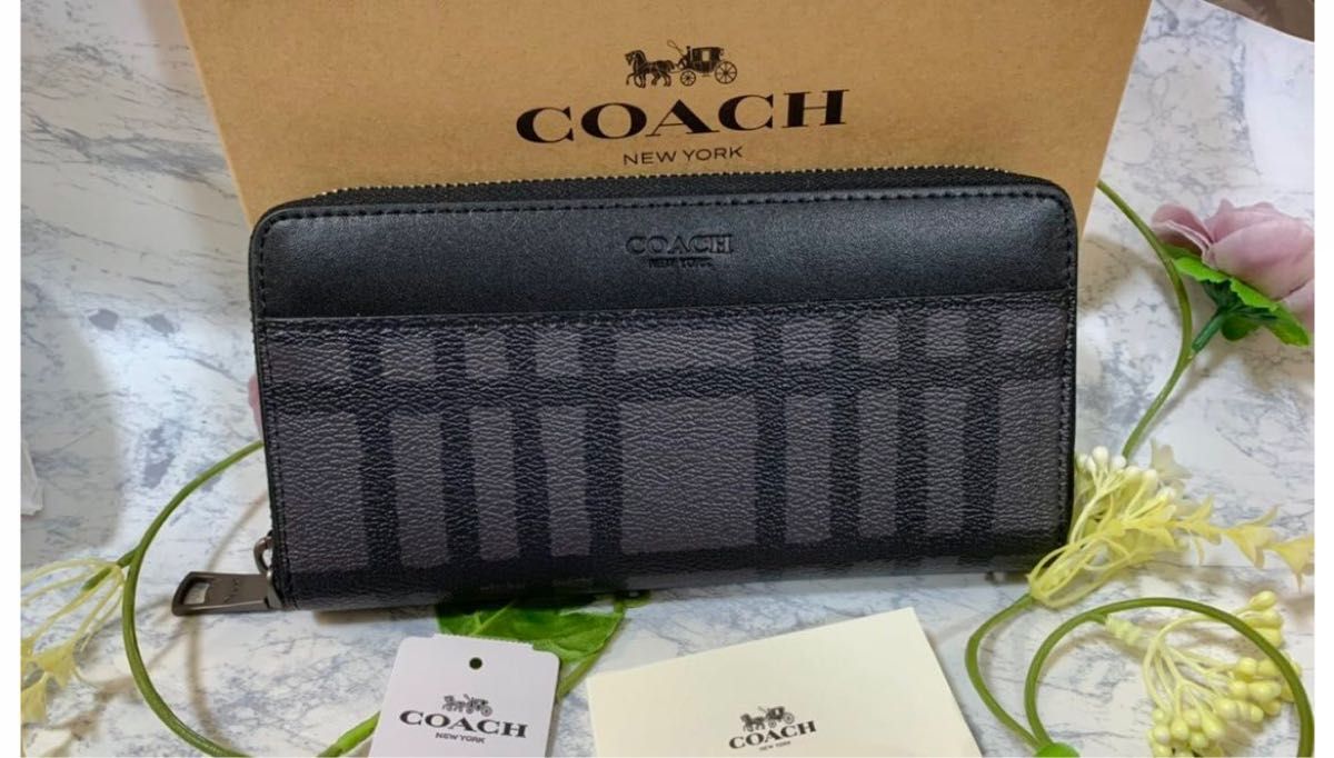 コーチ【COACH】F22533 長財布ワイルドブラッドグレーブラック新品 未