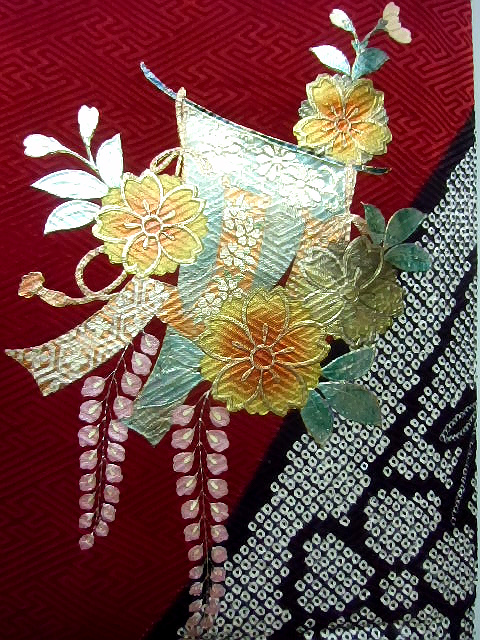 ■黒猫■★仕立て上がり 最高級振袖・ 刺繍・絞り 金彩加工 ★正絹★■_画像9
