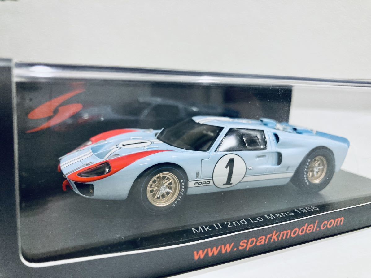 【送料無料】1/43 Spark フォード GT40 MKⅡ K.マイルズ-D.ハルム 2nd Le Mans 1966