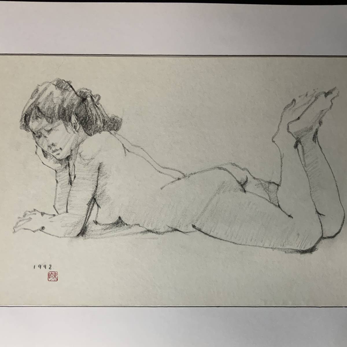 極上72・裸婦画・美人画・人物・肉筆・ヌード・M Matsuzaki・クロッキーデッサン・鉛筆・絵画・真作・美術大学_画像1