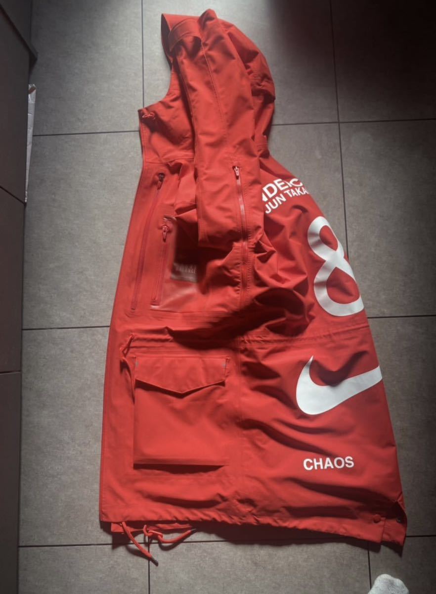 Mサイズ ナイキ アンダーカバー ダウン NIKE UNDERCOVER 3 Layer Fishtail Parka CD7523 赤 レッド ビッグロゴ CHAOS BALANCE_画像6
