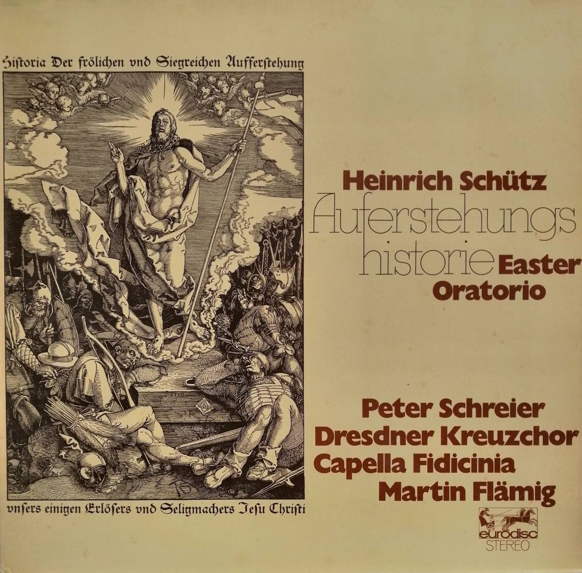 輸入LP盤 ペーター・シュライヤー/マルティン・フレーミッヒ/Dresden Kreuzchor　 Schutz「復活祭オラトリオ」_画像1