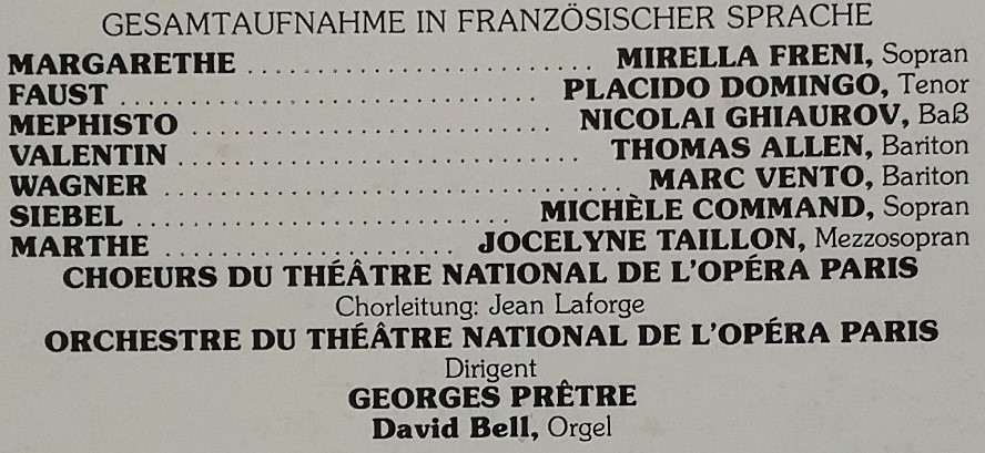 輸入LP盤 フレーニ,ドミンゴ,ギャウロフ&アレン/プレートル/Paris National Theatre 　Gounod「ファウスト」(3LP)_画像2