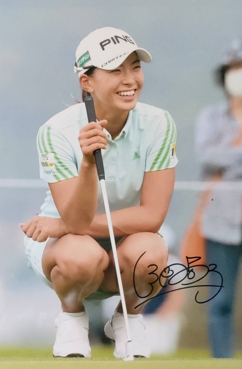 ○渋野日向子 直筆サインフォト/写真 2019AIG全英女子オープン優勝・日本LPGA優勝６回 シブコ スマイルシンデレラの画像1