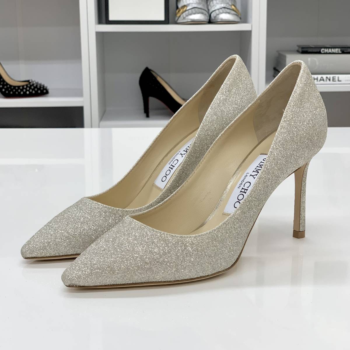 5630 ジミーチュウ ラメ パンプス シャンパンゴールド | opts-ng.com