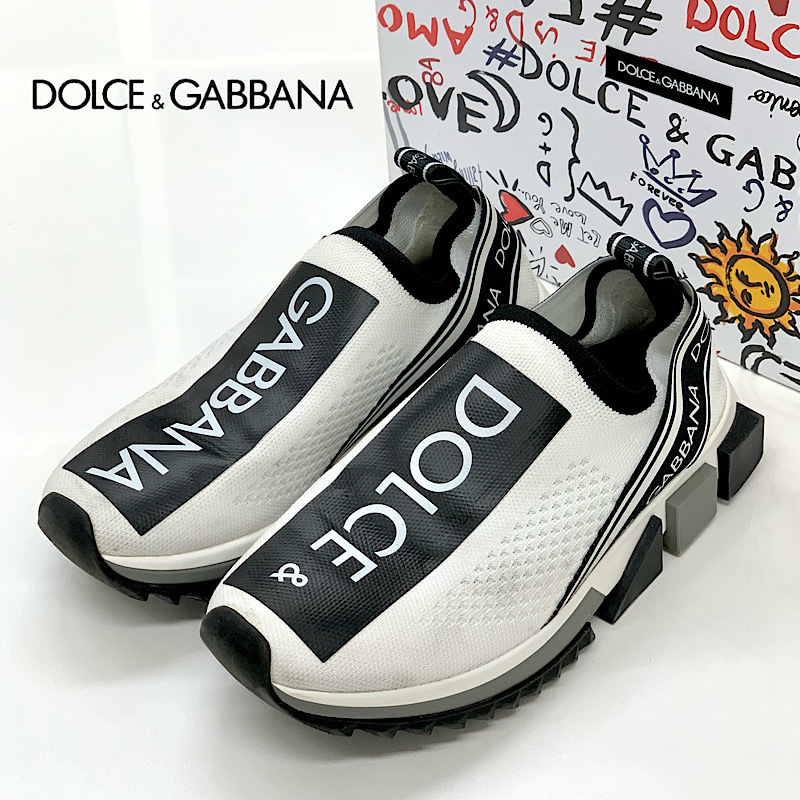 5414 Dolce & Gabbana sorrento Logo вязаный спортивные туфли белый 