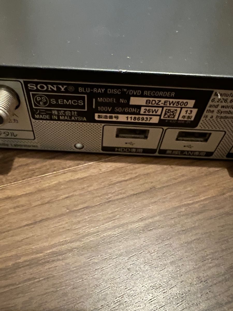 テレビ　SHARP AQUOS LC-24K9 DVDブルーレイレコーダー SONY BDZ-EW500 ケーブル