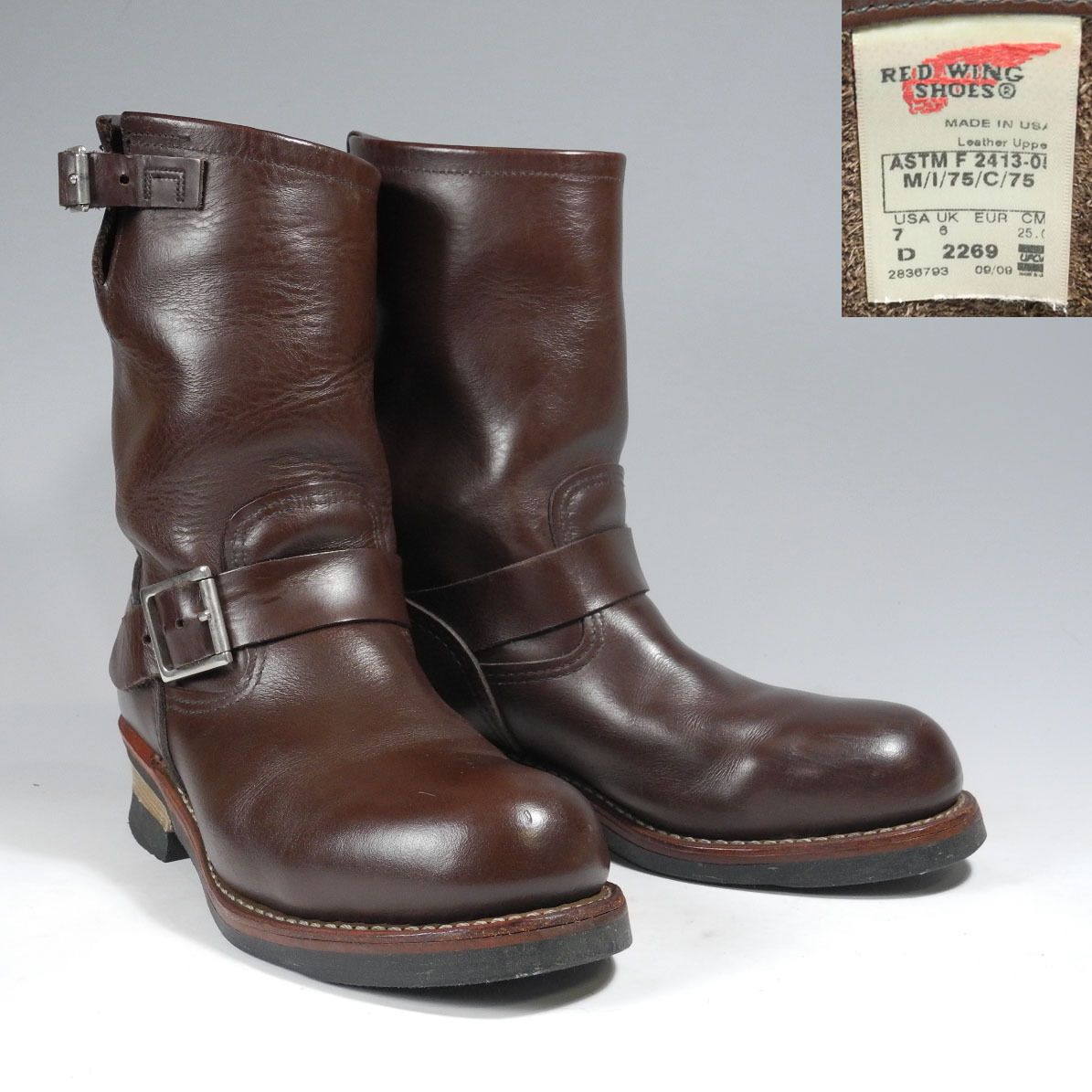 レッドウィング 2269 ASTM US9.5 エンジニアブーツ ブラウン 正規販売