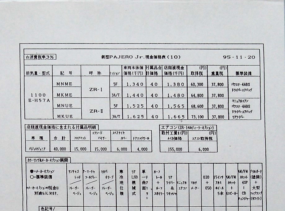 [PAJERO Jr./ ACCESSORIES CATALOGUE 2 pcs. set Mitsubishi automobile ] (95-11)