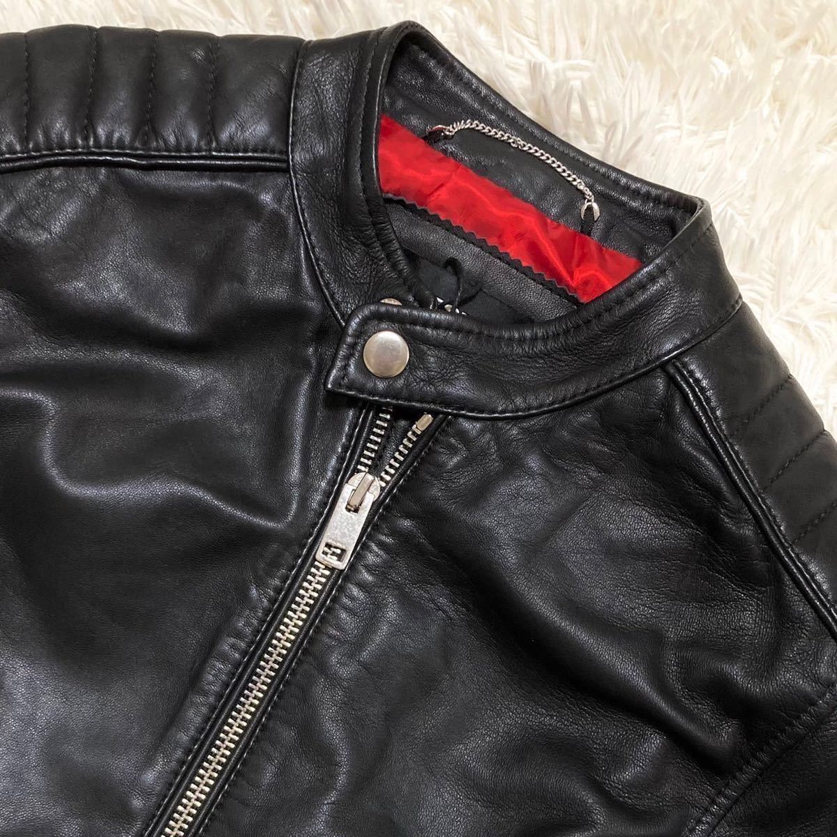 新品タグ付 L ディーゼル DIESEL ラムレザージャケット シングル