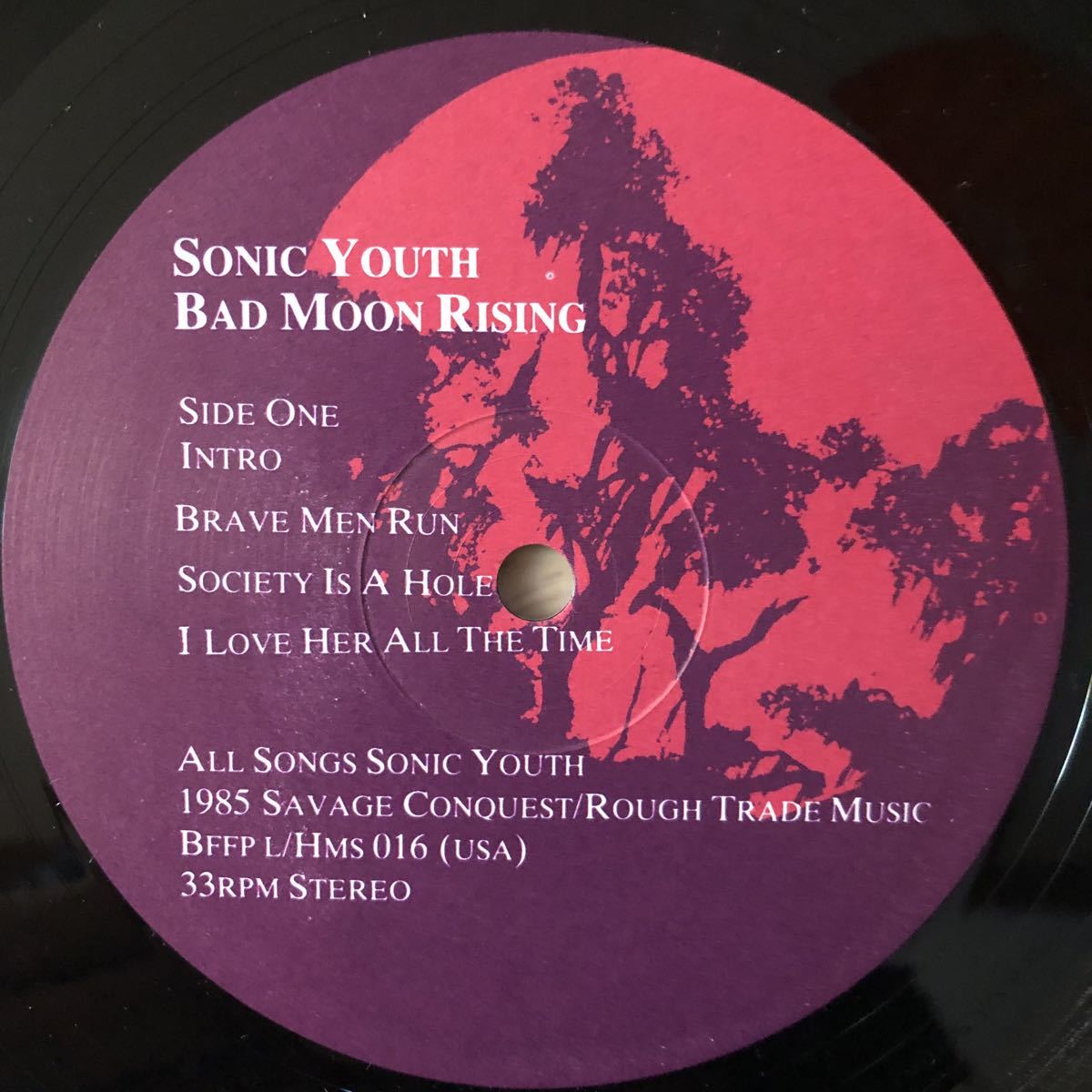 LP SONIC YOUTH/BAD MOON RISING[UKオリジナル:初年度'85年PRESS:インサート:元々の紙スリーヴ付き:LYDIA LUNCH参加/DEATH VALLEY69収録!!]_画像5