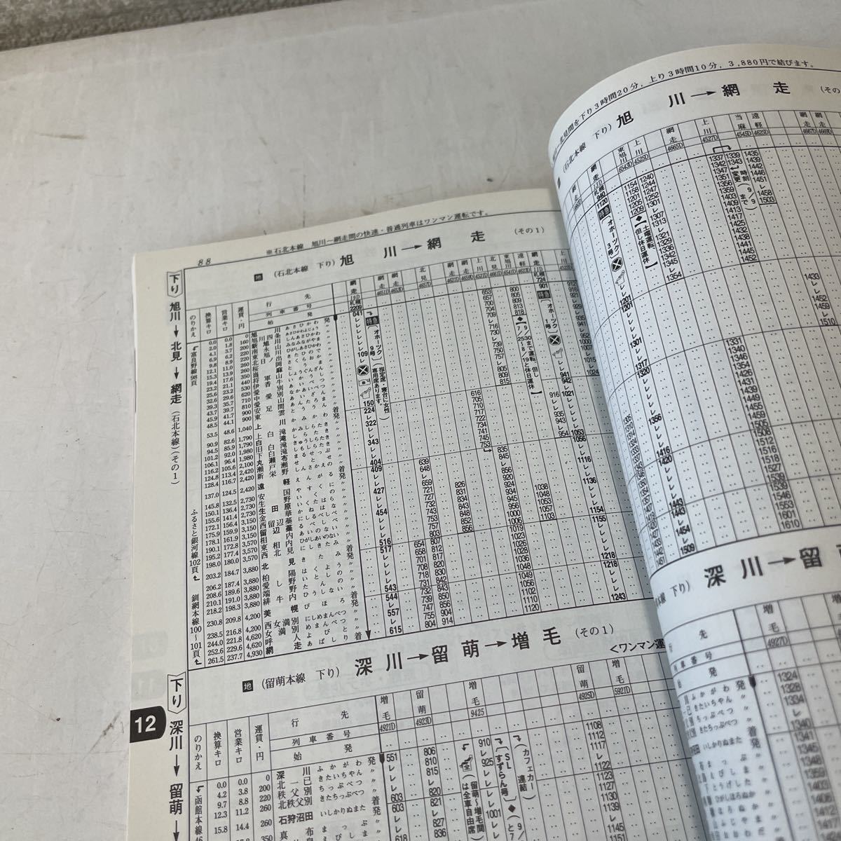 221208◎M27◎ 北海道ダイヤ　時・刻・表　2001年7月発行　JR北海道編集_画像4