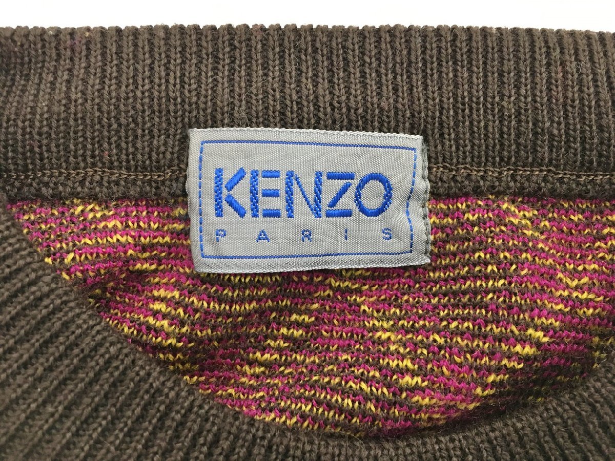 ケンゾー KENZO ニット F 日本製 ビッグサイズ 総柄 2212WR113_画像3