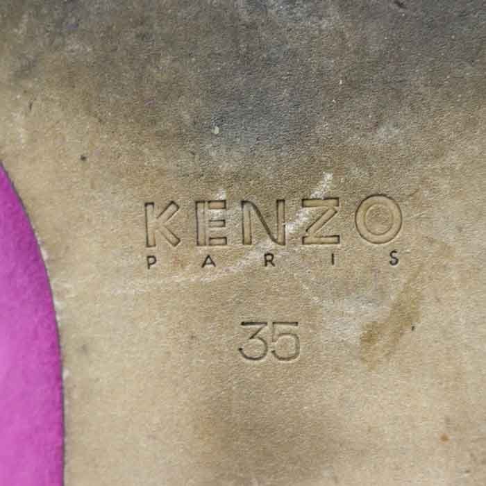 ケンゾー パンプス スエードレザー スクエアトゥ フラットシューズ ブランド 靴 レディース 35サイズ ピンク KENZO_画像4