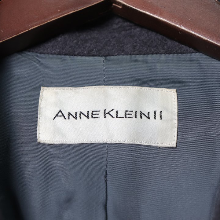 アンクライン ロングコート ダブル 無地 アウター 日本製 ウール/アンゴラ混 レディース 9サイズ グレー ANNE KLEIN_画像3